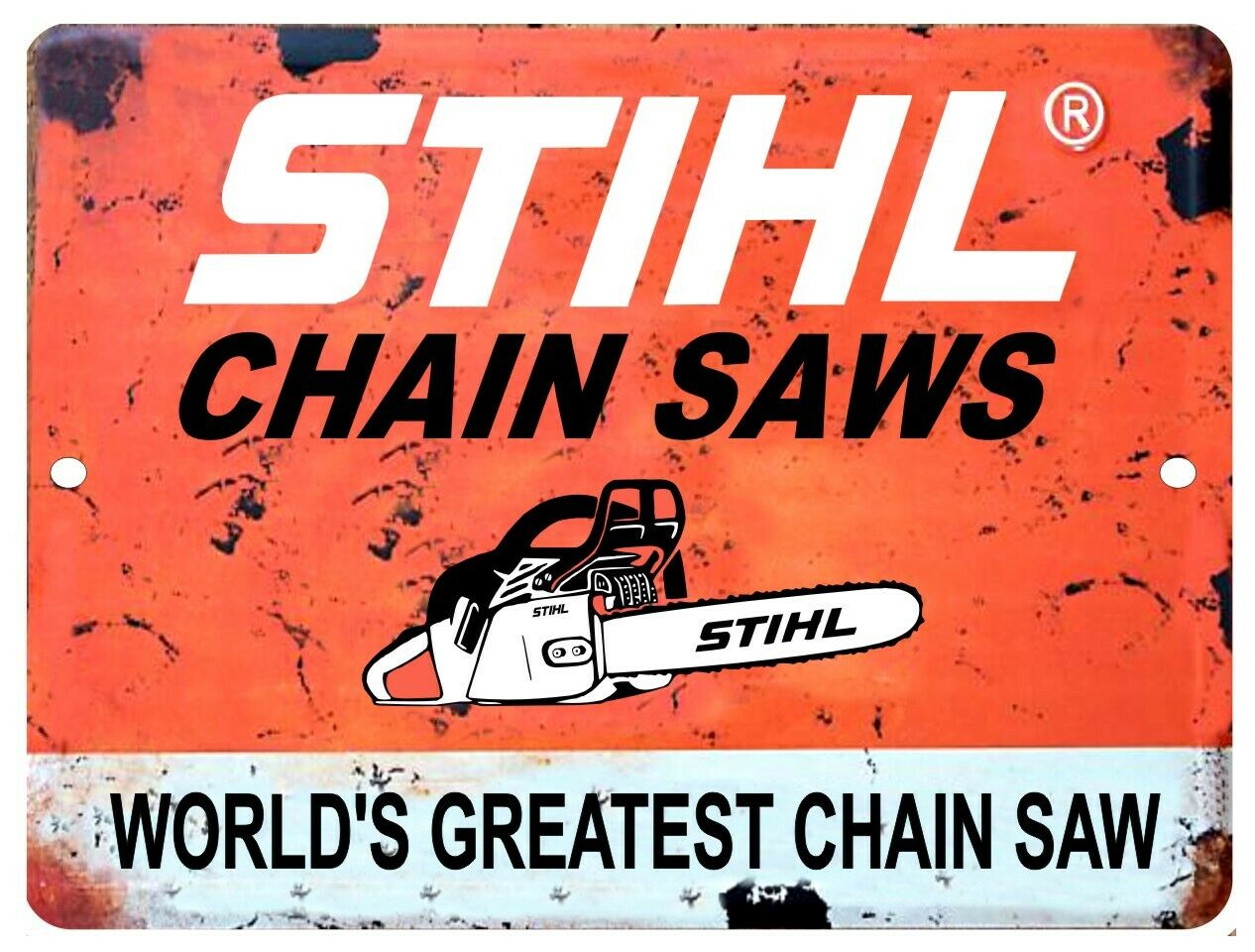 Vintage Reproduction Stihl Chain Saw 9" X 12" Metal Tin Aluminum Sign