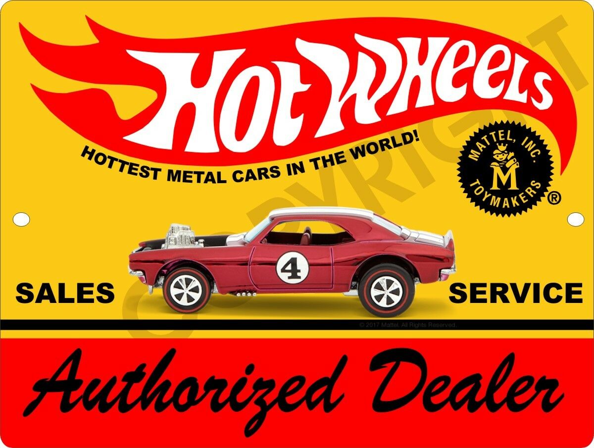 Hot Wheels Authorized Service Dealer 9" X 12" Aluminum Sign